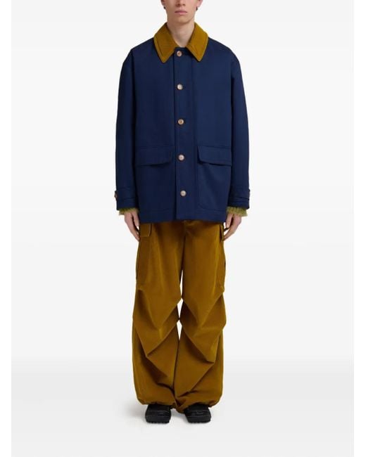 Marni Blue Button-Up Coat for men