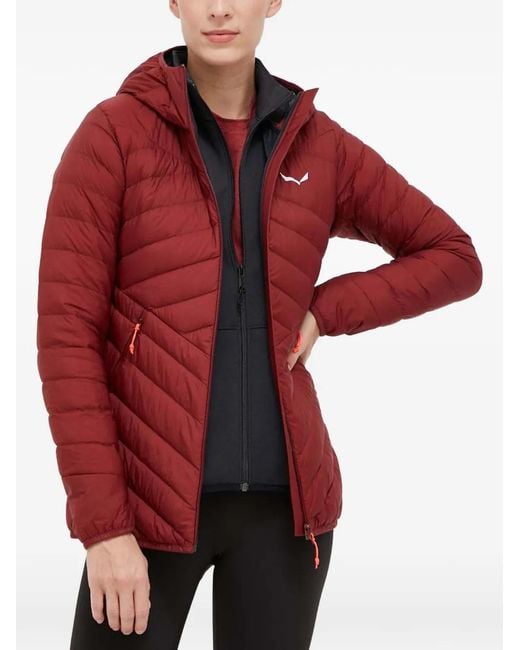 Salewa Red Hooded Quilted Jacket
