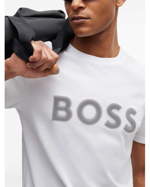 Boss Katoenen T-shirt Met Logo in het White voor heren