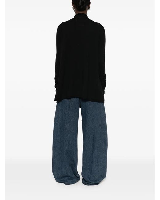 Uma Wang Black Asymmetric Draped Cardigan