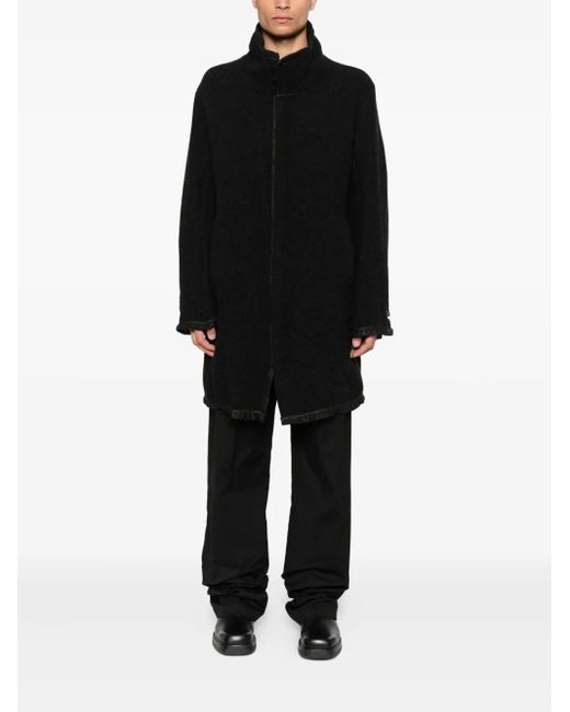 69 by Isaac Sellam Black High-Neck Zip-Front Coat for men