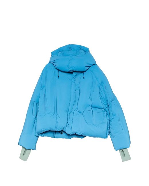 DingYun Zhang Blue Padded Hooded Jacket for men