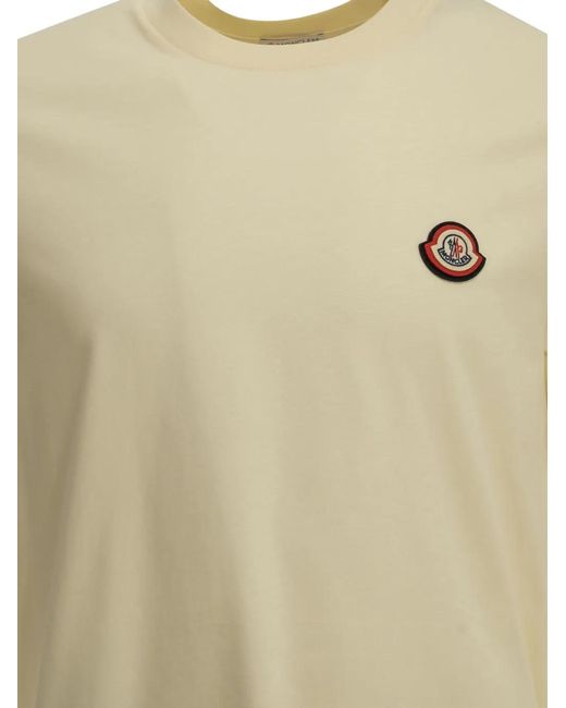 Moncler White Logo-Patch T-Shirt for men