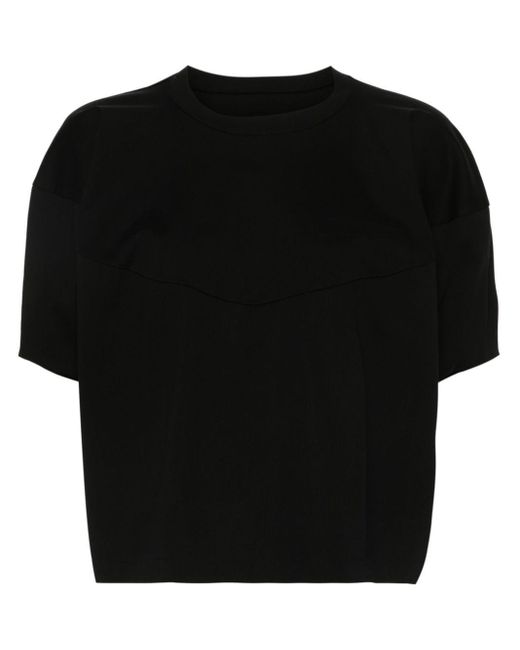 Sacai Black T-Shirt mit Puffärmeln
