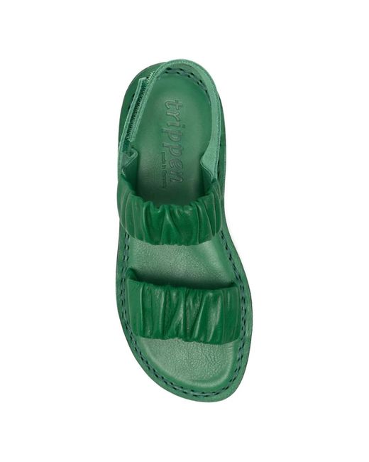 Trippen Green Ruffled Sandals