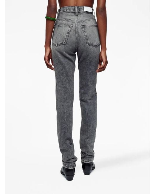 Re/done Gray Super High Drainpipe Jeans