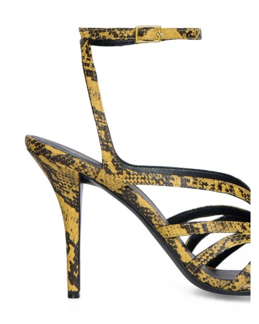 Balmain Metallic Python-Effect Cage Sandals