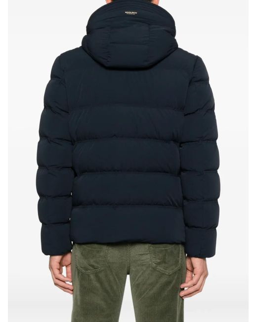 Woolrich Blue Stretch Nylon Down Jacket for men