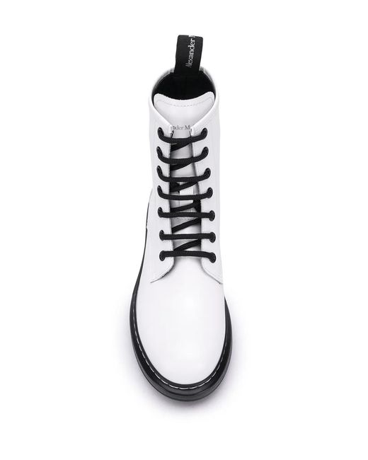 McQueen Black Leather Ankle Boots