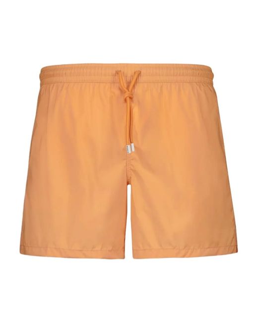 Fedeli Orange Short De Bain Madeira À Détail Mousqueton for men