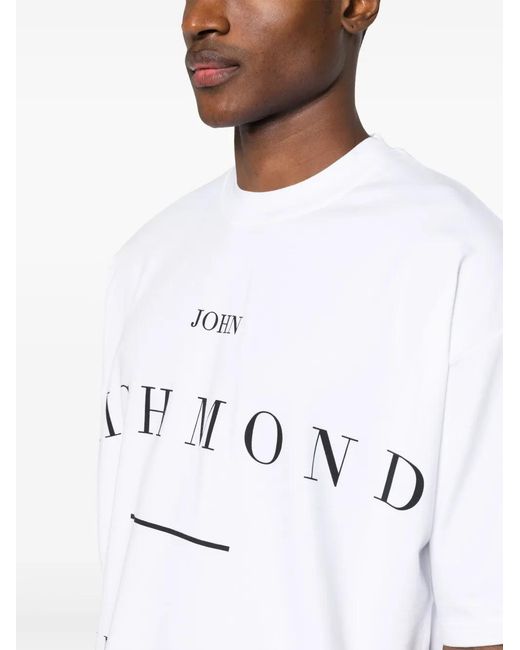 John Richmond White Logo-Print T-Shirt for men