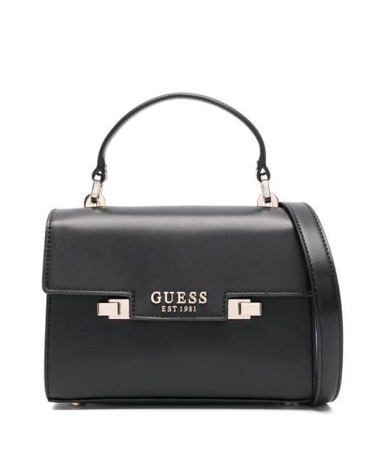 Guess Black Logo-Lettering Tote Bag