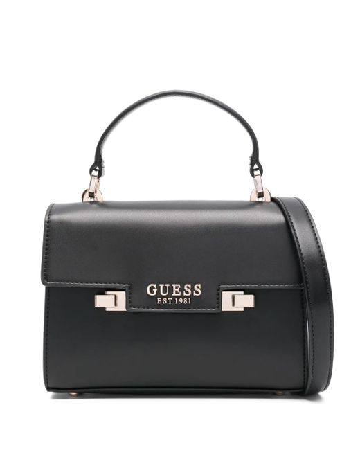 Guess Black Logo-Lettering Tote Bag