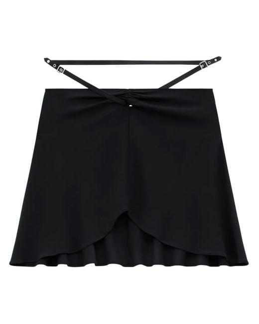 Courreges Black Slash Ellipse Crepe Jerse Mini Skirt