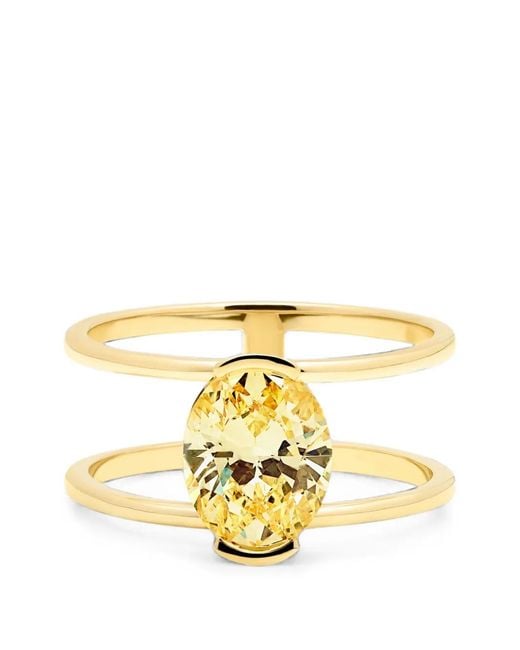 SOLO for Diamonds Metallic Oval-Cut Diamond Double-Band Ring