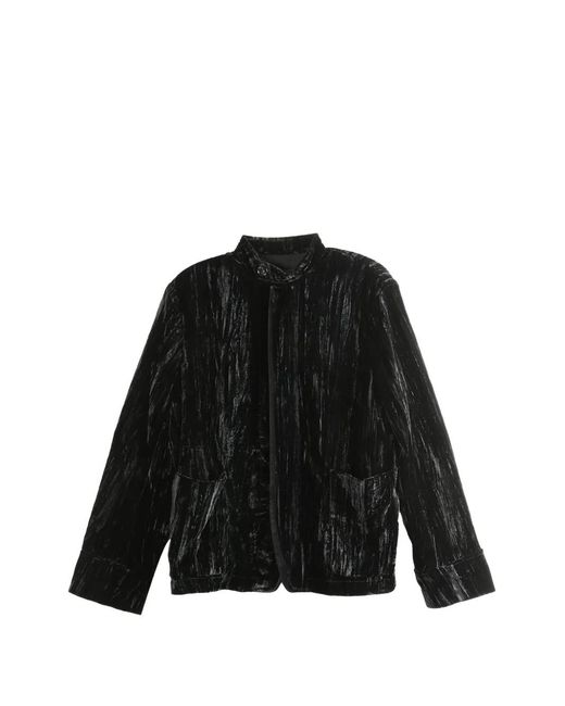 Ann Demeulemeester Black Zaya Crushed-Velvet Jacket