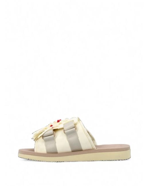 Suicoke Natural Hoto-Cab Fringed Slides for men