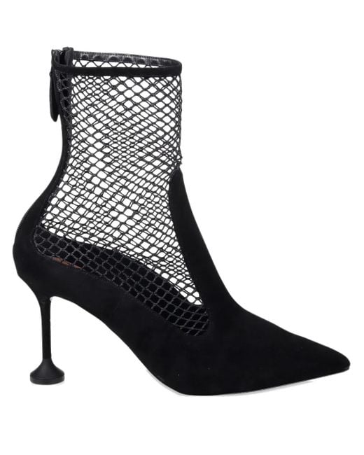 Aquazzura Black Wildleder-Pumps mit Mesh-Einsatz 85mm