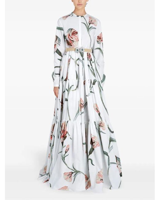 Giambattista Valli White Printed Gown