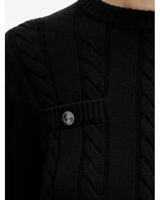 Guess Black Cable-Knit Mini Dress