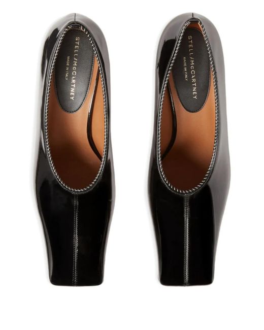 Stella McCartney Black Pointed-Toe Kitten-Heel Pumps