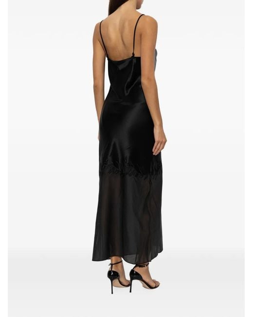 By Malene Birger Black Camilla Embroidered-Leaf Maxi Dress