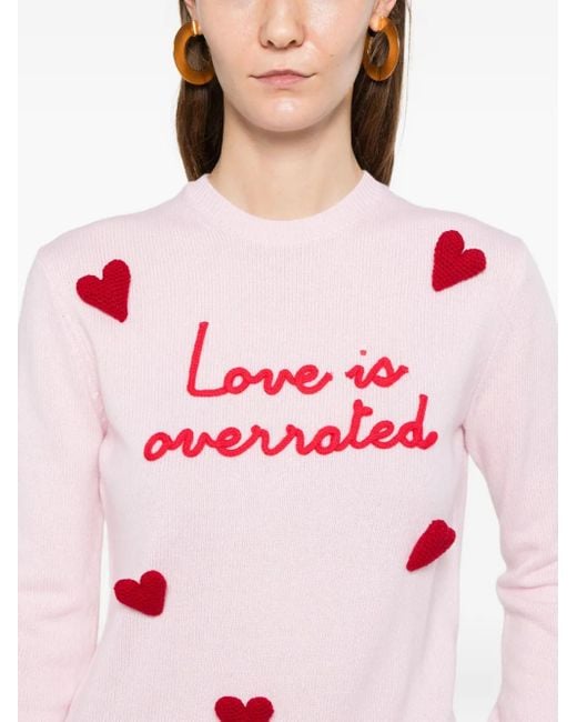 Mc2 Saint Barth Pink Heart-Embroidered Sweater