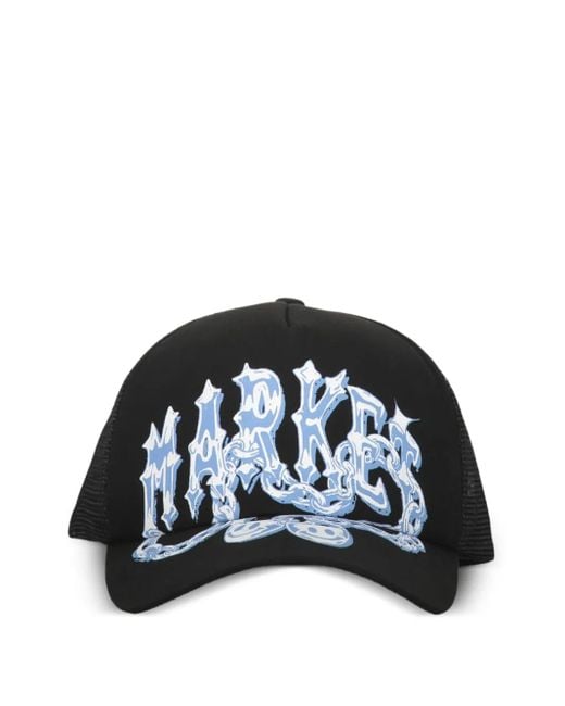 Market Black Logo-Print Trucker Cap for men
