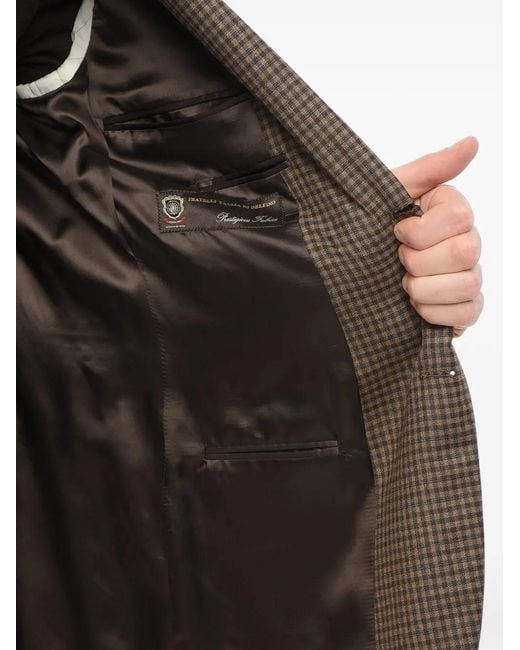 Corneliani Brown Checked Wool Blazer for men