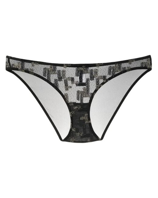 Eres Gray Semi-Sheer Design Briefs