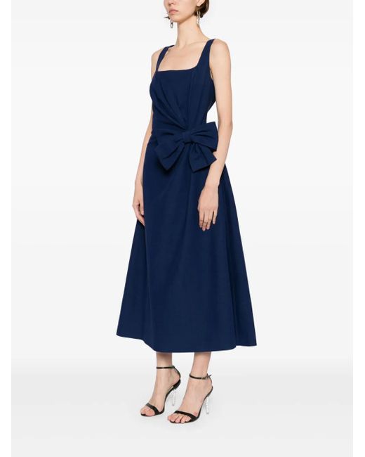 Elie Saab Blue Bow-Detail Midi Dress