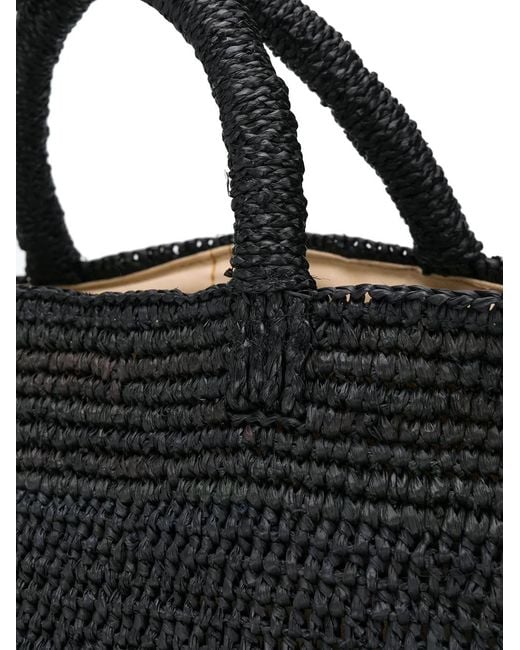 IBELIV Black Vanilla Raffia Tote Bag