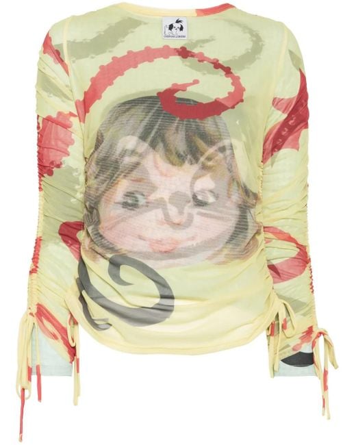 Chopova Lowena Sam Cat Ballast Top Met Lange Mouwen in het Metallic
