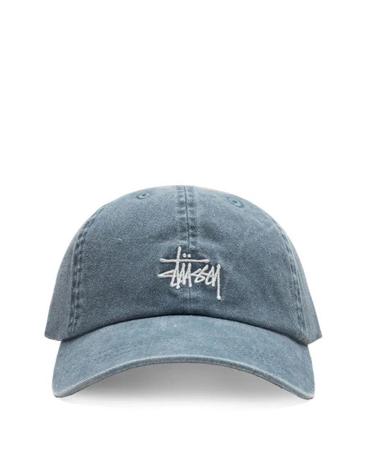 Stussy Blue Washed Embroidered Basic Cap for men