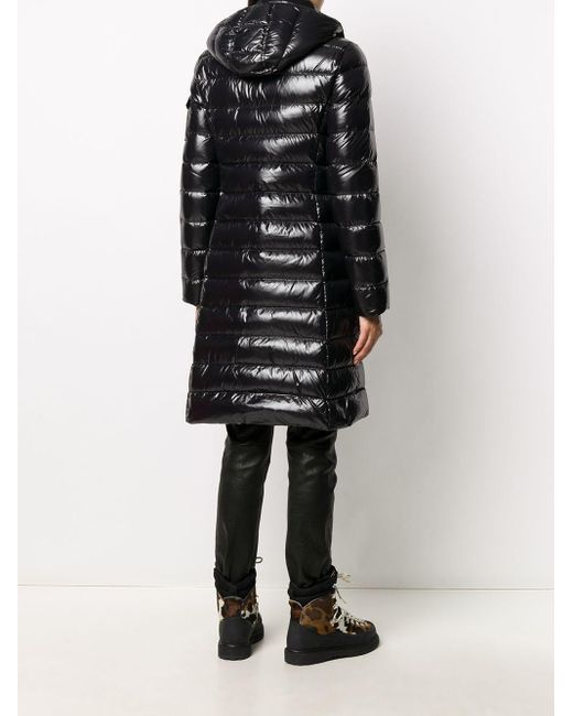 Moncler Synthetic Moka Lacquer Long Puffer Coat in Black - Save 22% - Lyst