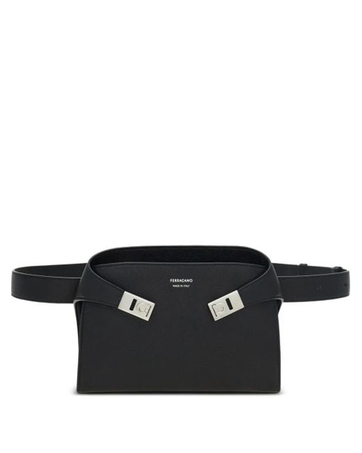 Marsupio Con Applicazione di Ferragamo in Black da Uomo