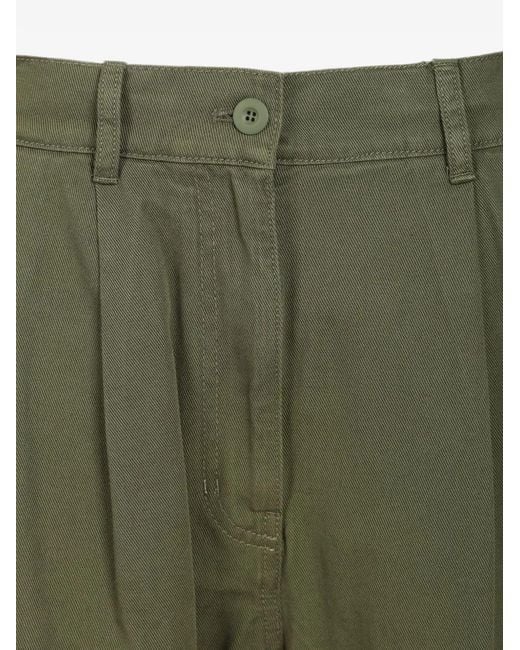 Weekend by Maxmara Green Logo-Patch Trousers
