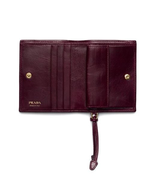 Prada Purple Patent-Leather Logo-Plaque Wallet