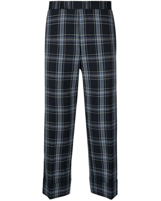Thom Browne Blue Low-rise Drop-crotch Tailored Trousers for men