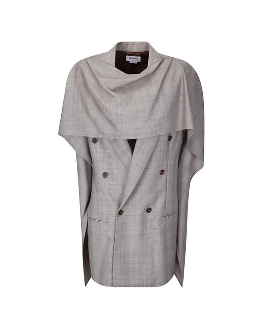 Hed Mayner Gray Scarf Double-Breasted Jacket