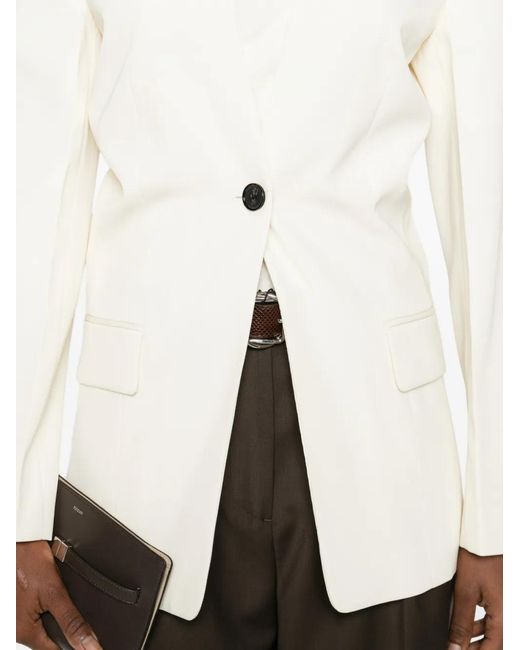 Totême White Slouch Buttoned Blazer