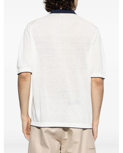 Eleventy White Buttoned Polo Shirt for men
