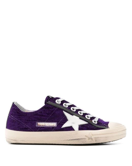Golden Goose Deluxe Brand Purple V-star Velvet Sneakers