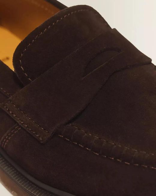 Dr. Martens Brown Delapre Suede Penny Loafers