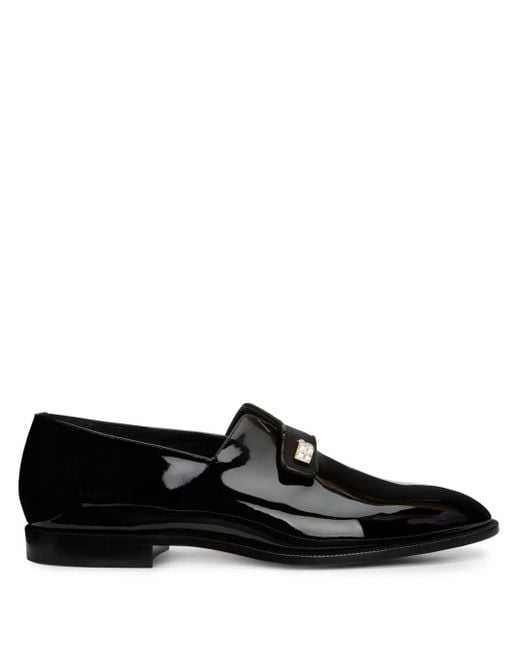 Giuseppe Zanotti Black Marty Patent Leather Loafers for men
