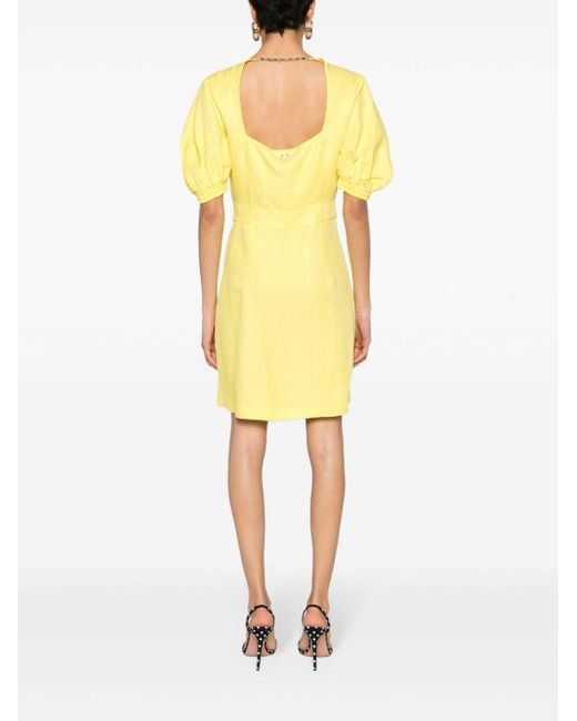Twin Set Mini-jurk Met Watervalhals in het Yellow