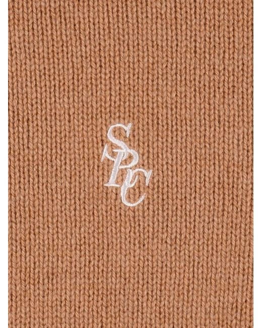 Sporty & Rich Natural Src Turtleneck Logo-Embroidered Sweater