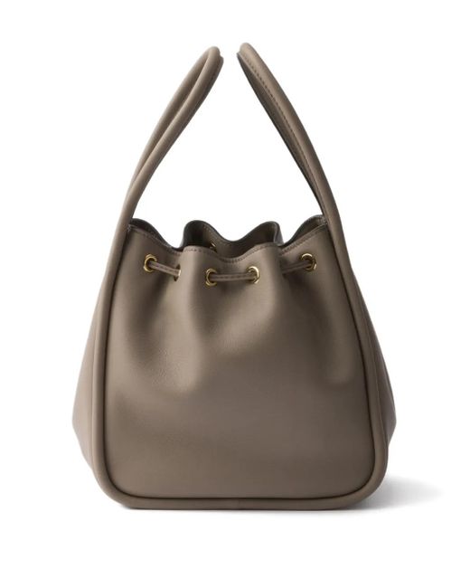 Prada Brown Darling Leather Drawstring Bucket Bag
