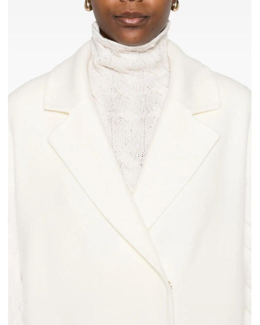 Cappotto Con Inserti di Gran Sasso in White