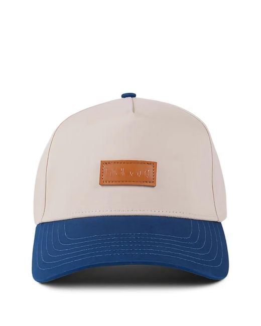 Maison hideout Blue Leather Label Two-Tone Cap for men